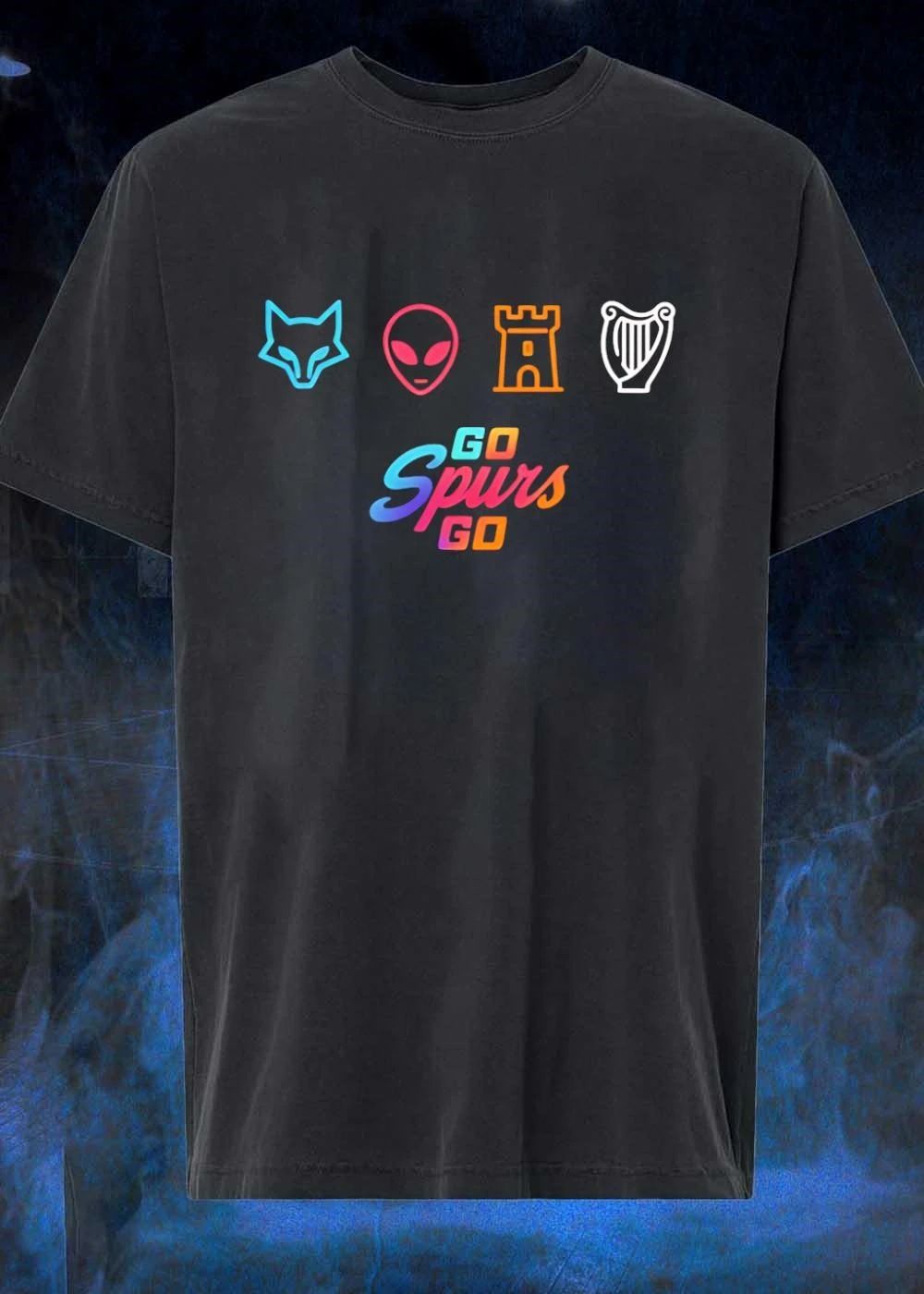Fox Alien Castle Harp Go Spurs Go Shirt