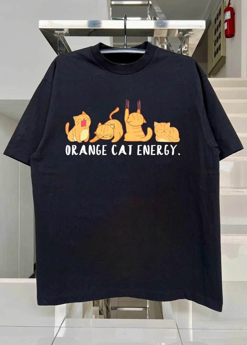Funny Orange Cat Energy T-Shirt