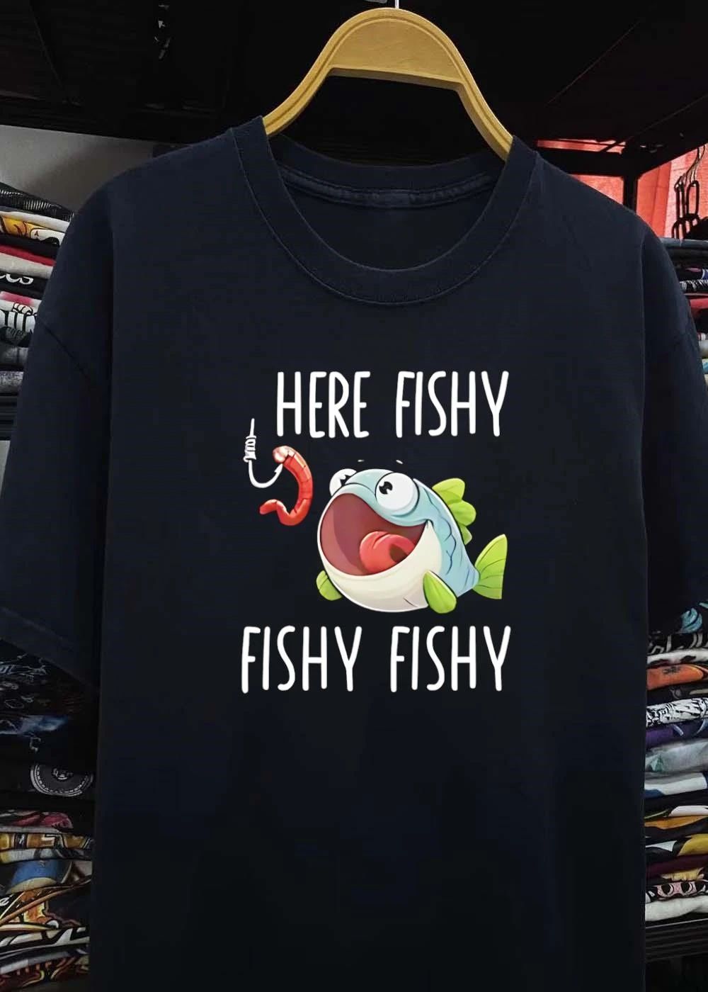 Funny Fishing Gift Here Fishy Fishy T-Shirt