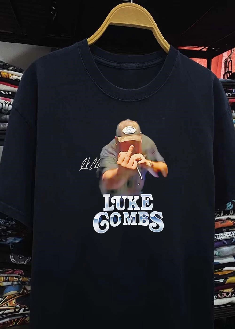 Luke Combs Signature Luke Combs Giving the Middle Finger T-Shirt