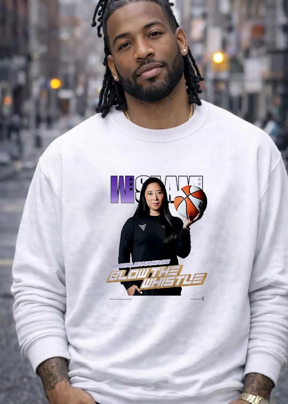 WSLAM Cover Collection Natalie Nakase Blow the Whistle Las Vegas Aces T-Shirt
