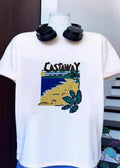 Island Escape Castaway Beach Footprints Tropical T-Shirt
