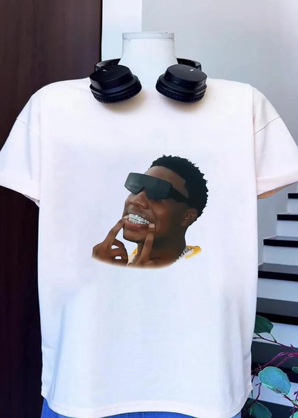 Retro Style Fashion Subject Pointing at Iced Teeth T-Shirt