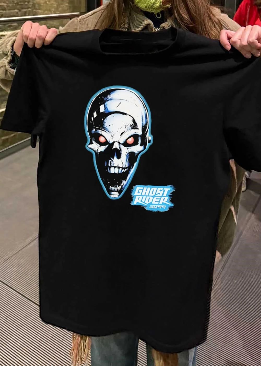 Ghost Rider 2099 Chrome Skull Head T-Shirt