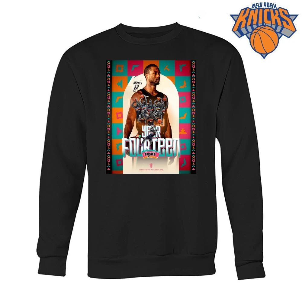 San Antonio Spurs Harrison Barnes Year Fourteen Basketball Native Graphic T Shirt