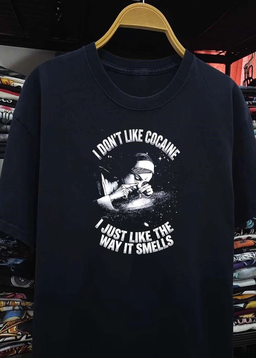 Nun Snorting Powder I Don’t Like Cocaine I Just Like The Way It Smells shirt