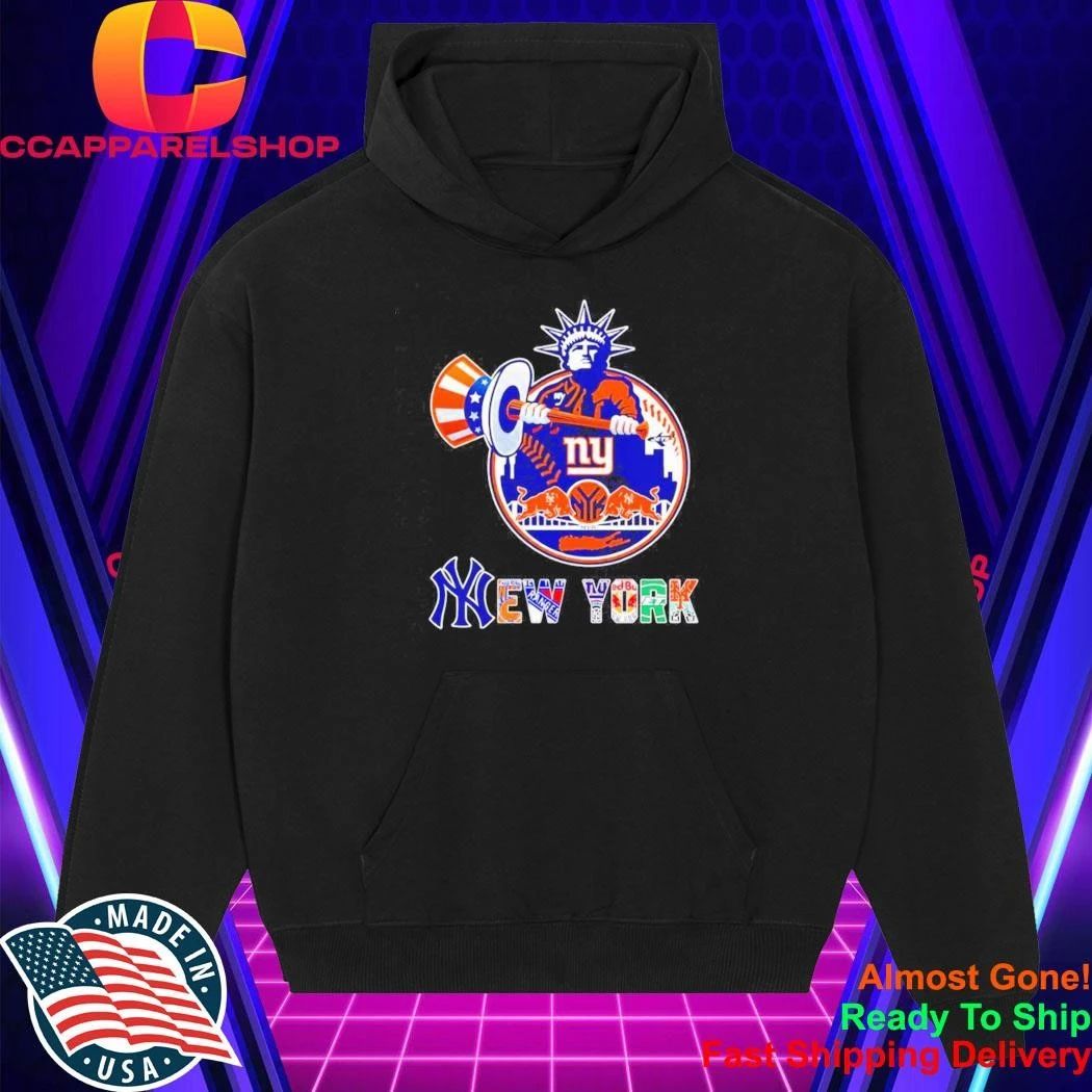 NY Yankees Mets Knicks Rangers Statue of Liberty logo Shirt