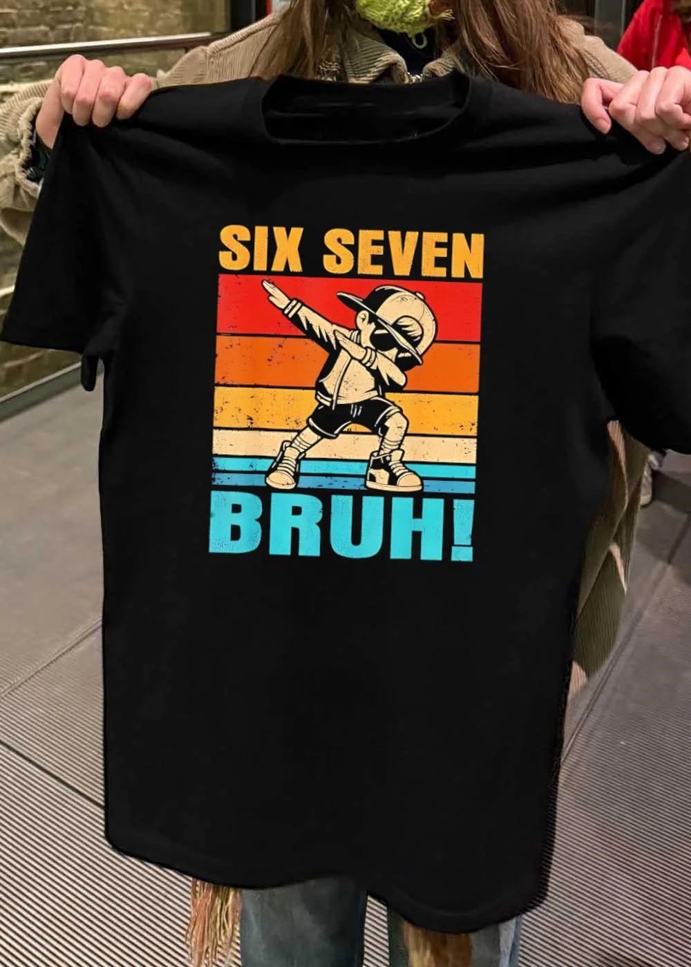 Kids Birthday Apparel Dab Boy Six Seven Bruh T-Shirt