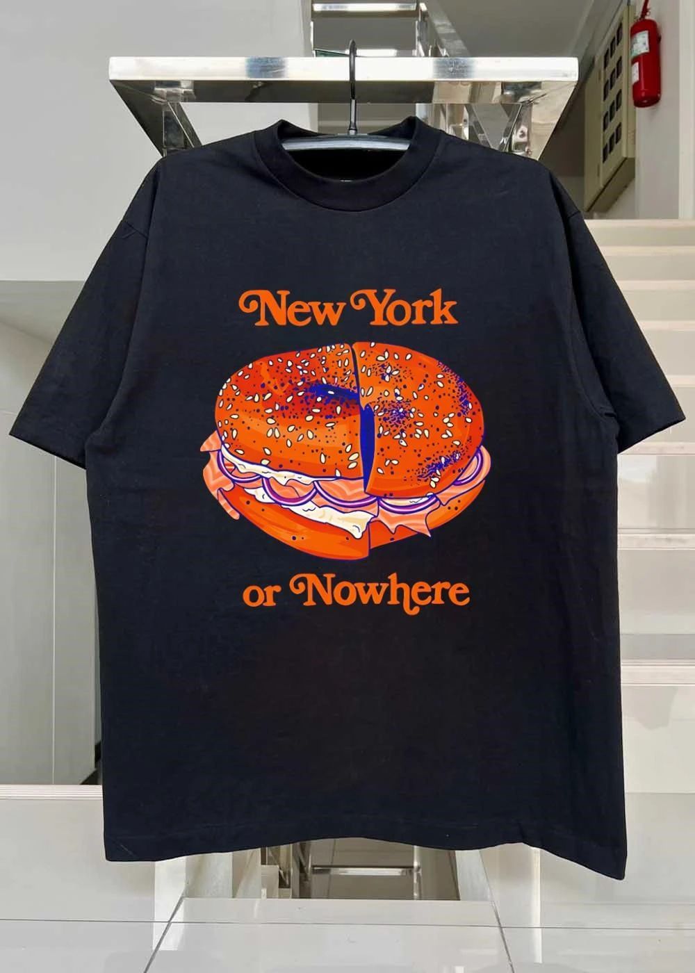 New York or Nowhere Bagel Graphic T-Shirt