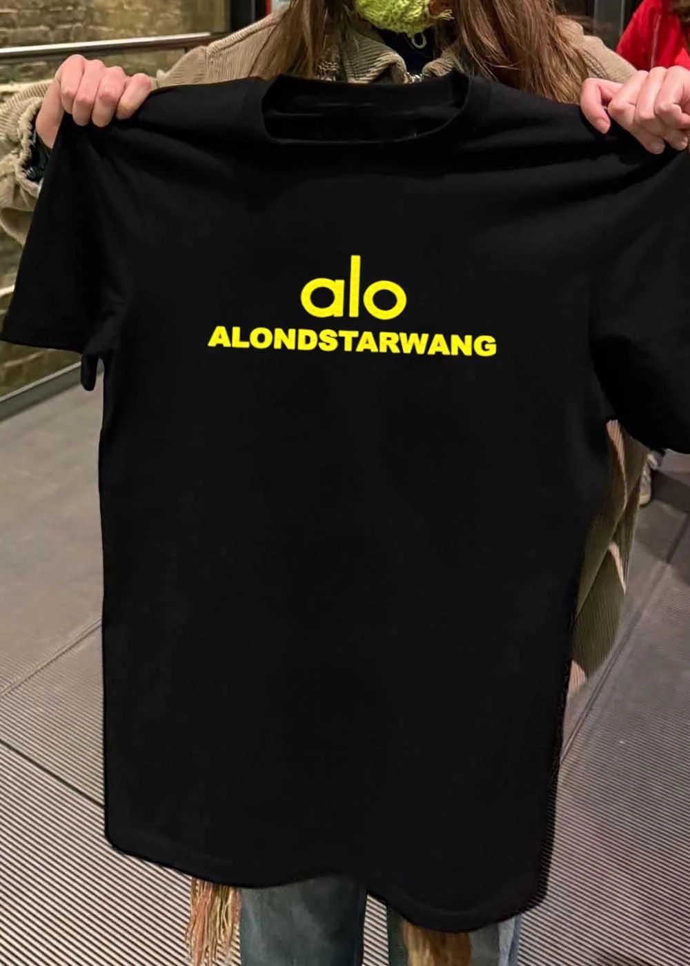 Alo Apparel Alondstarwang Logo Yellow Graphic Print T-Shirt