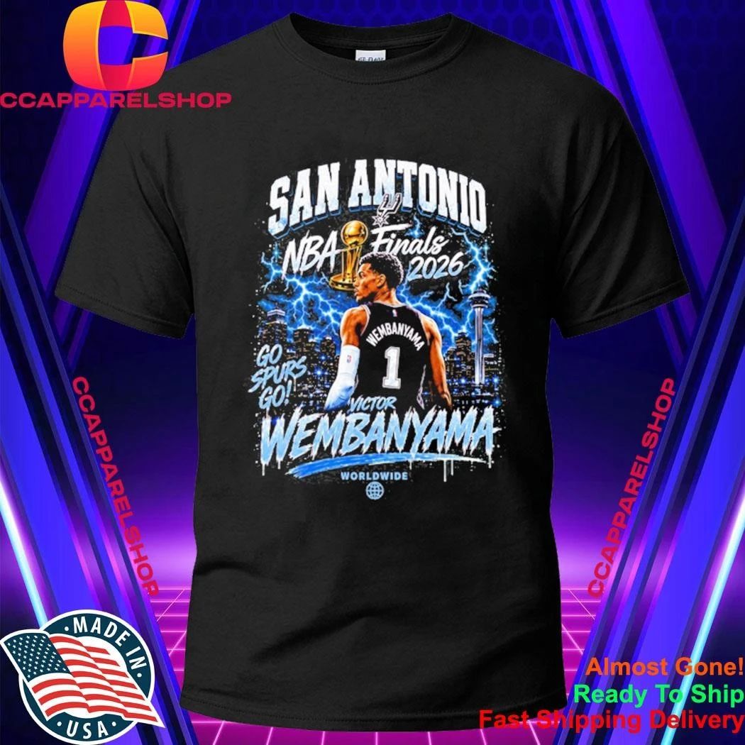 San Antonio Spurs Victor Wembanyama Vintage Lightning Graphic Basketball Finals 2026 Shirt