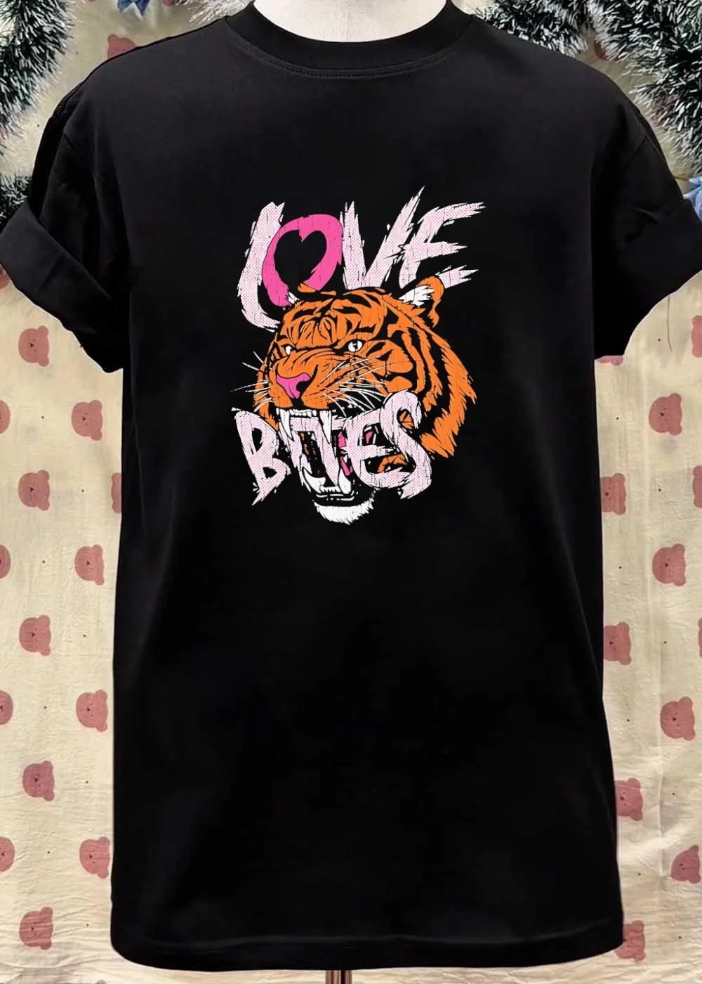 Love Bites Tiger Roaring Face T-Shirt