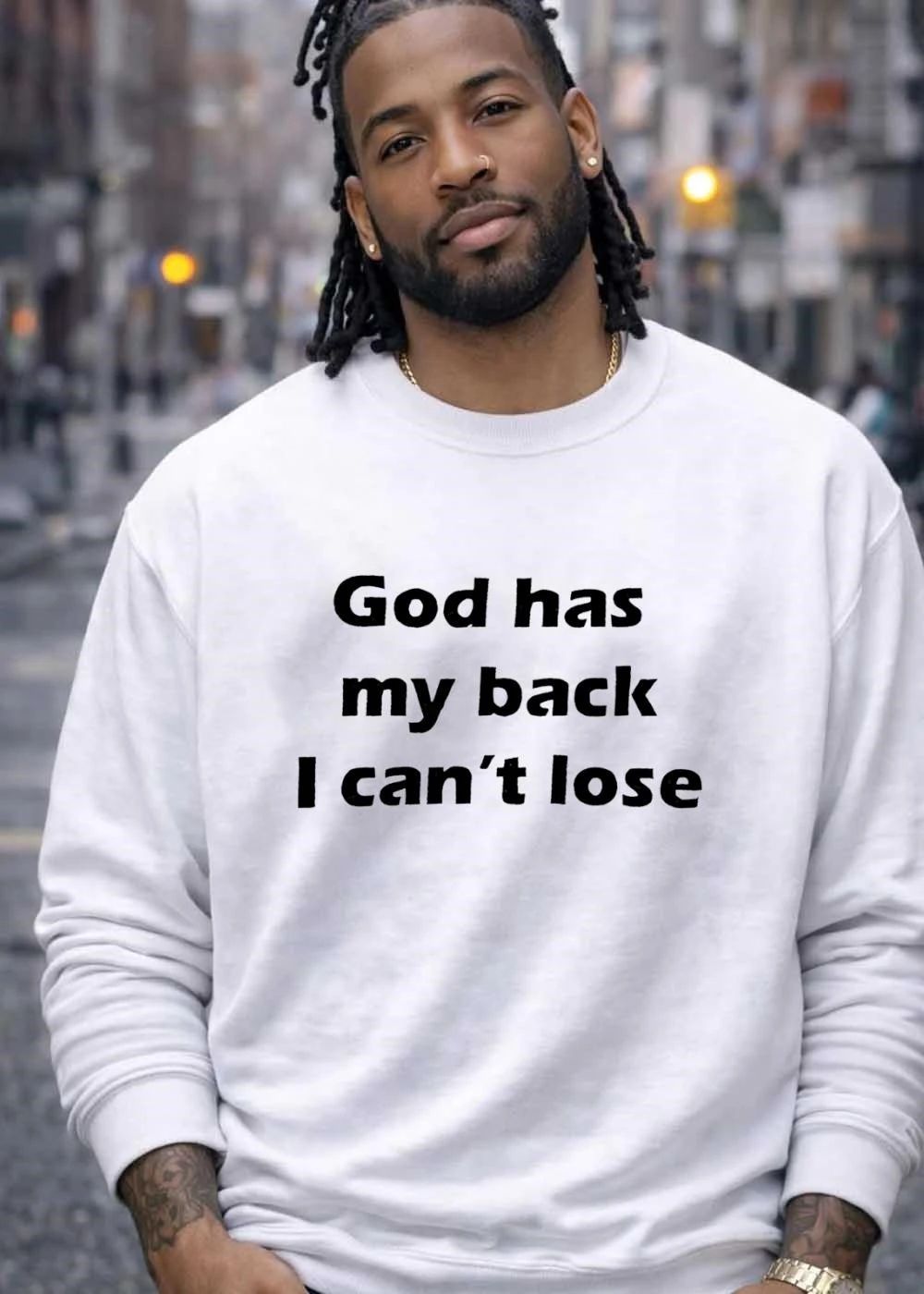 Inspirational Quote God Has My Back I Cant Lose T-Shirt