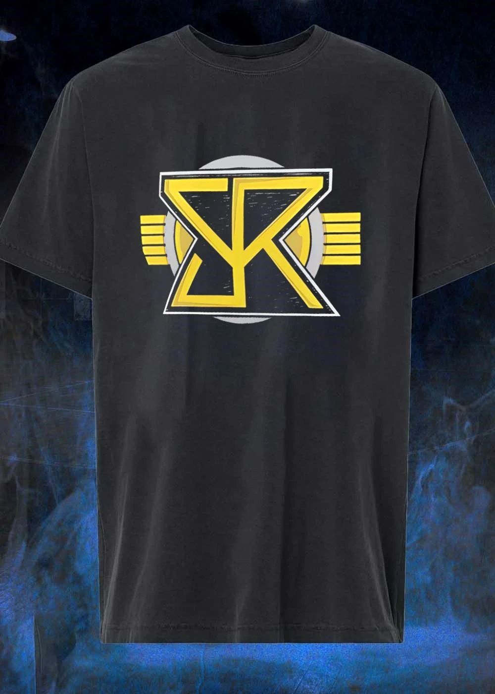 SR Logo Symbol Emblem Icon Design Yellow Gray Graphic T-Shirt