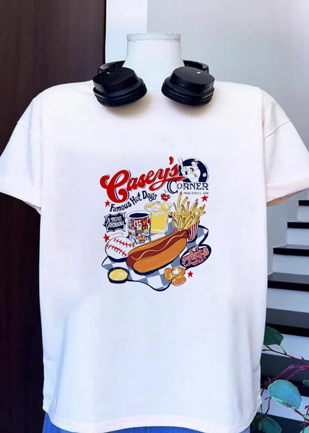 Casey’s Corner Famous Hot Dogs Baseball Player Shirt