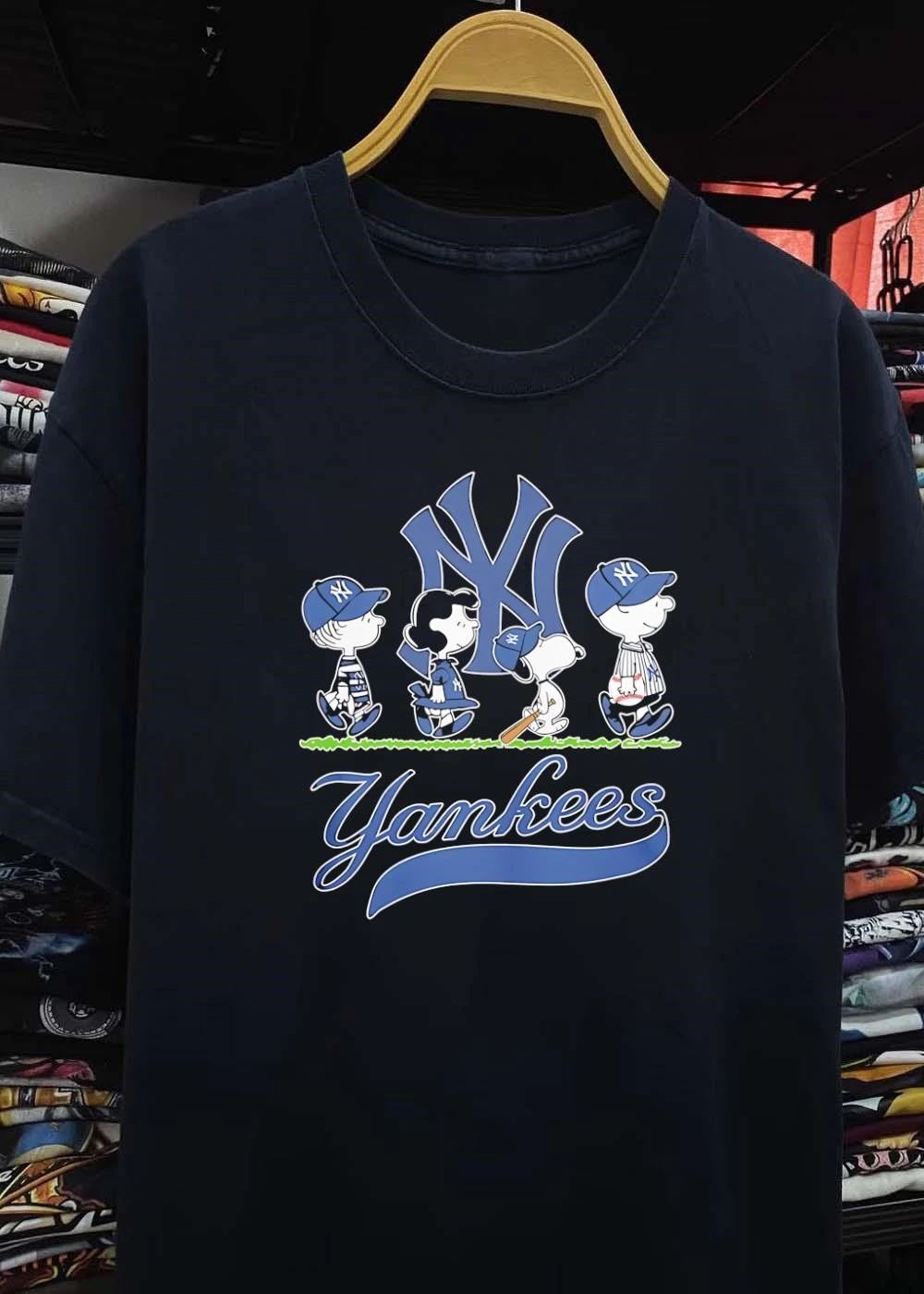Peanuts Gang NY Yankees Baseball T-Shirt