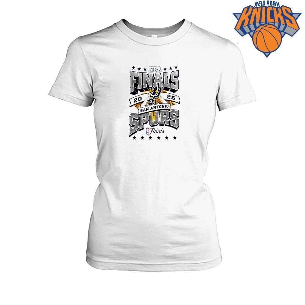 San Antonio Spurs Golden Basketball Trophy Graphic Logo Typography NBA Finals 2026 Shirt