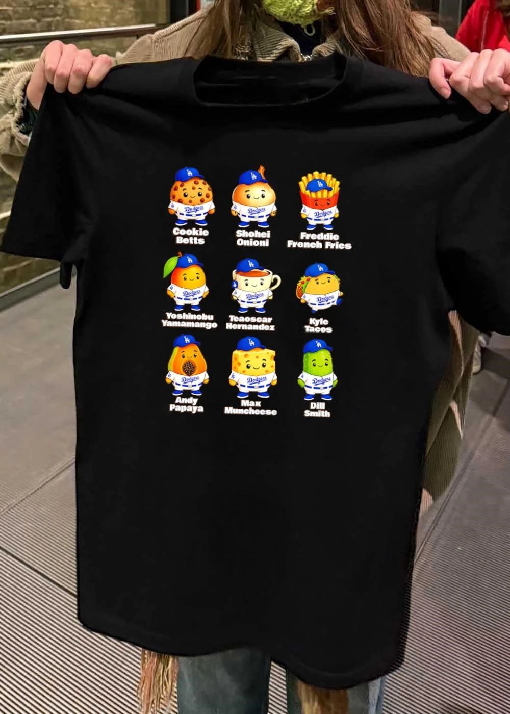 Dodgers Mascot Collection Funny Player Food Pun T-Shirt