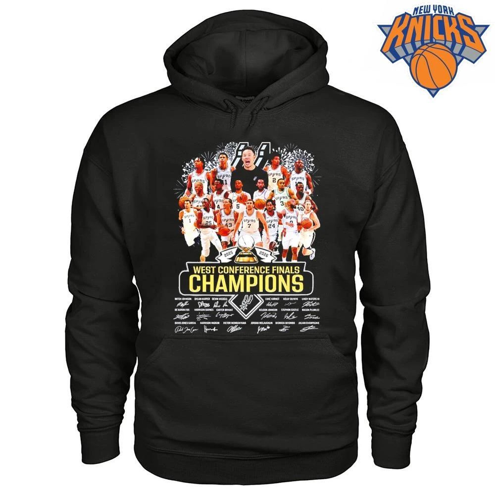 Official 2026 NBA West Conference Finals Champions San Antonio Spurs Roster Signatures T Shirt