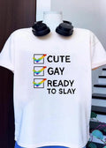 Cute Gay Ready to Slay Checkbox Pixel Art T-Shirt