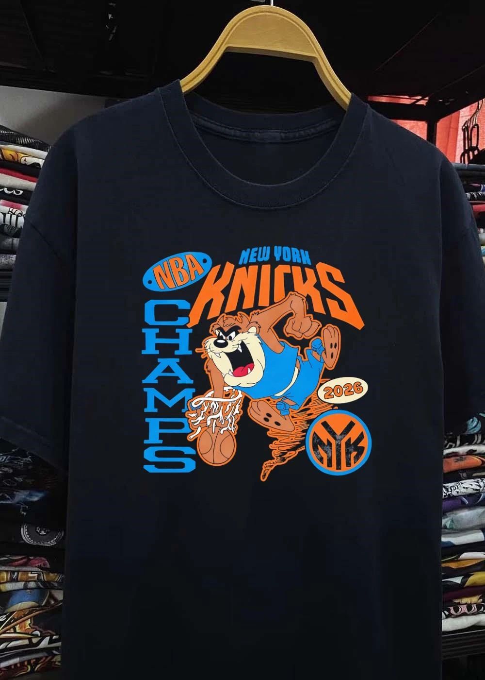 NBA Knicks Champs 2026 Featuring Tasmanian Devil Basketball shirt
