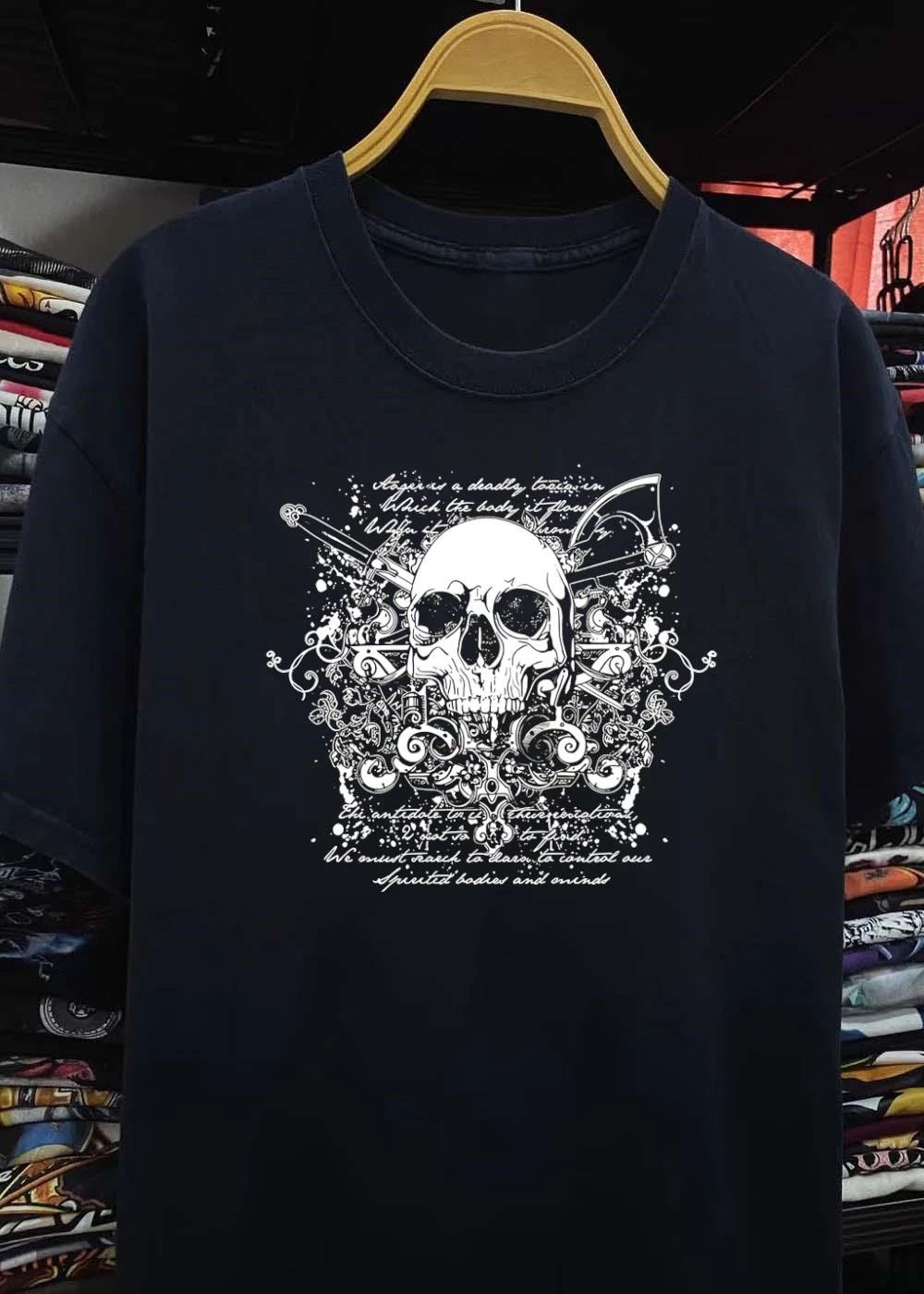 Ager Is A Deadly Toxin In Which The Body Flows Skull Axe T-Shirt