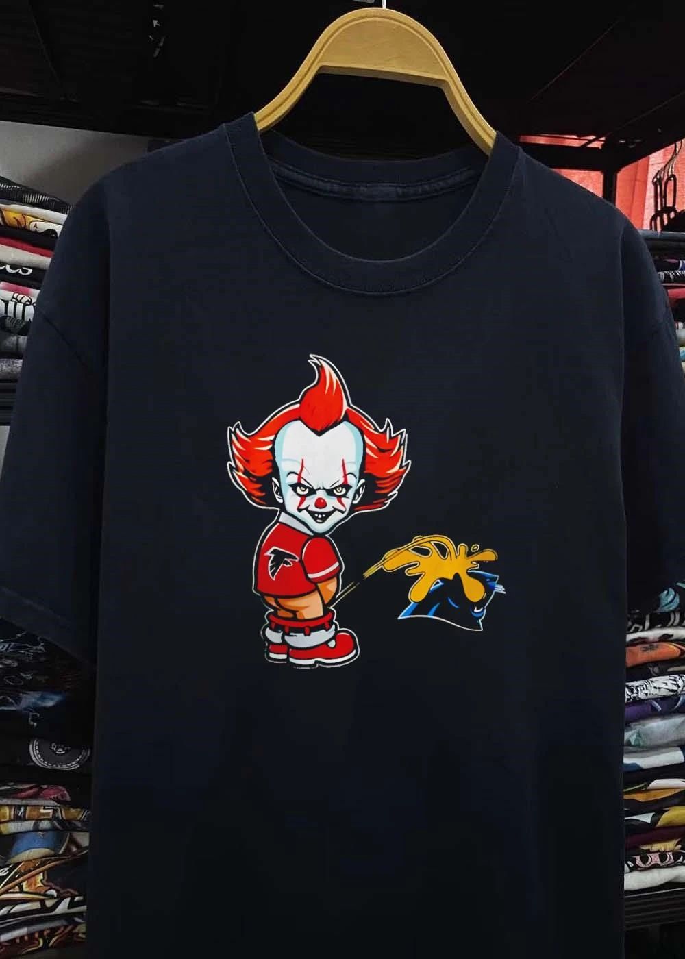 Atlanta Falcons Pennywise Urinating on Carolina Panthers Shirt