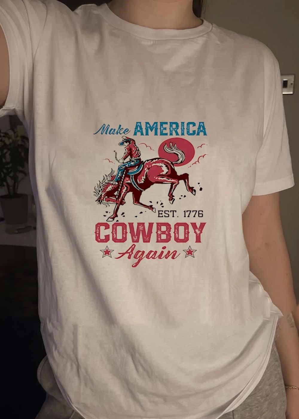 Make America Est 1776 Cowboy Again T-Shirt