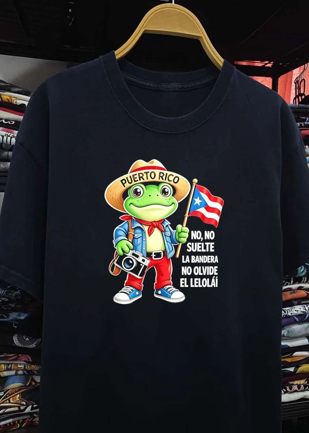 Frog puerto rico no no suelte la bandera no olvide el lelolai shirt