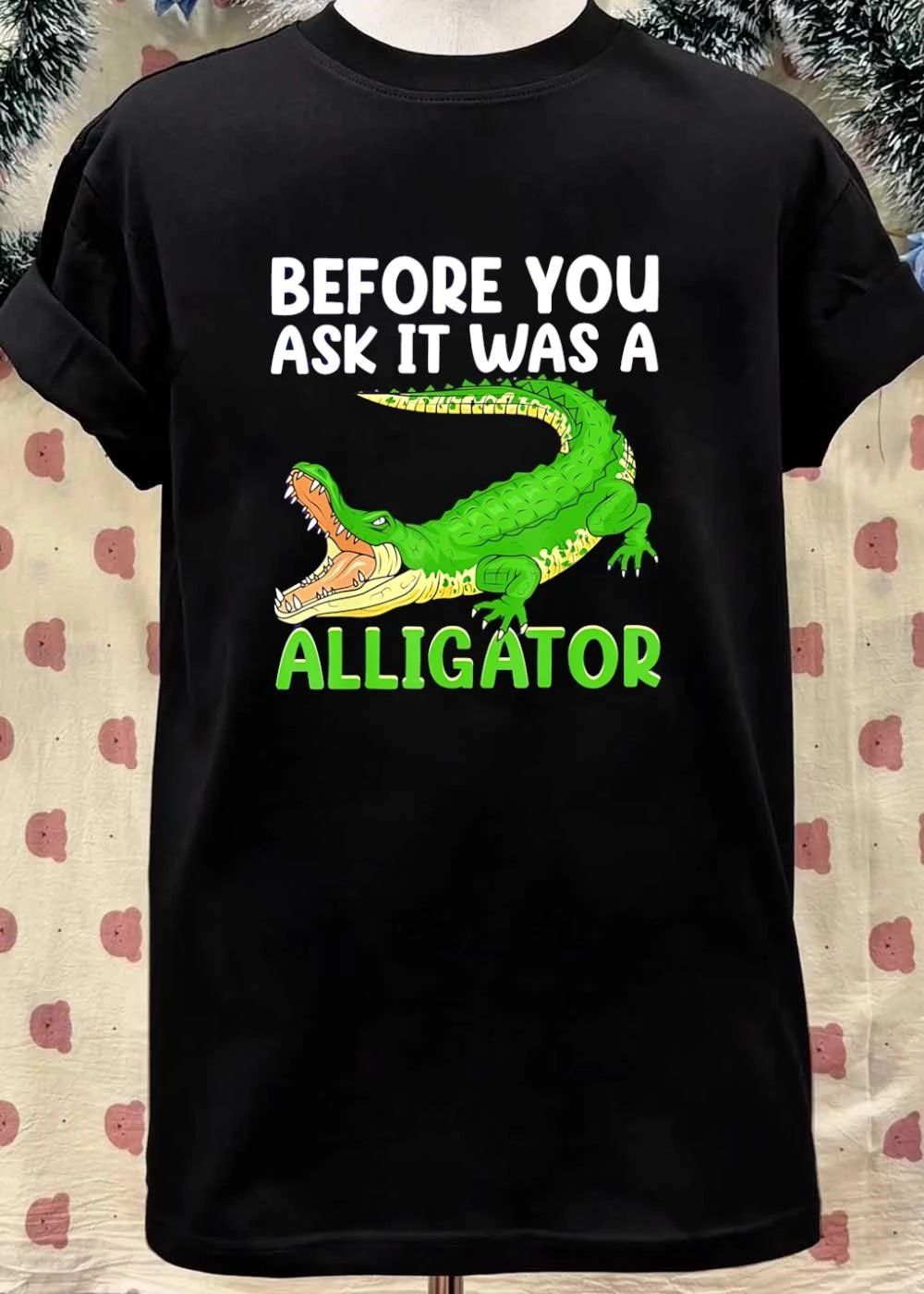Before You Ask It Was A Green Alligator Open Mouth Illustration shirt