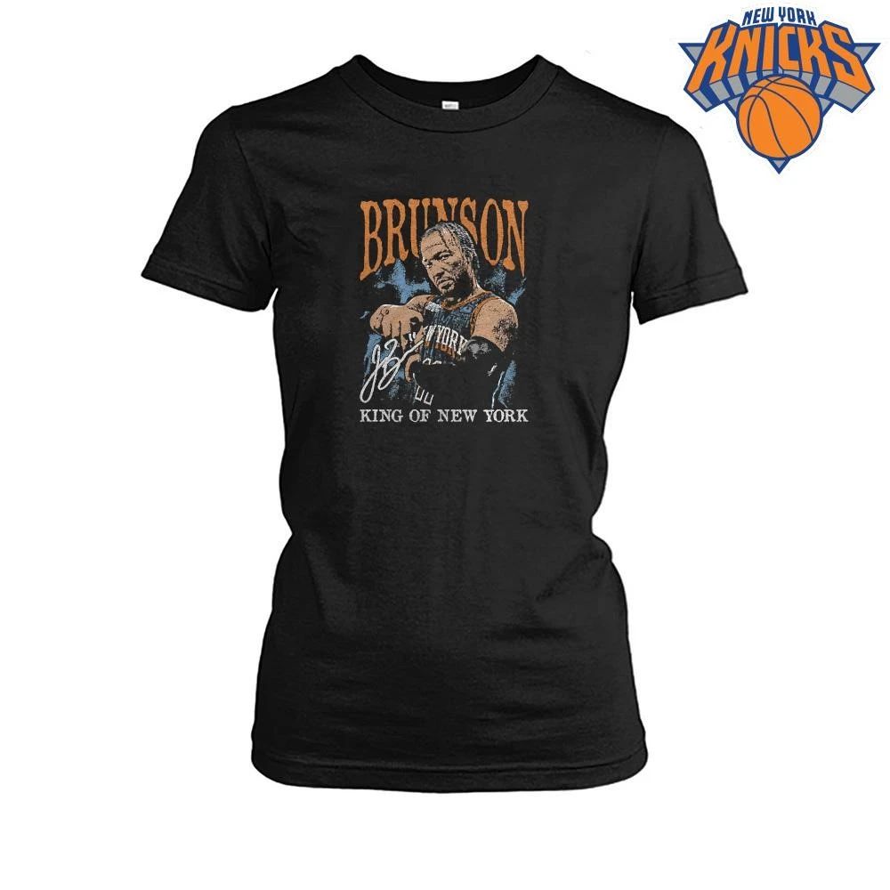 Jalen Brunson King of New York Knicks Vintage Rap Tee Shirt