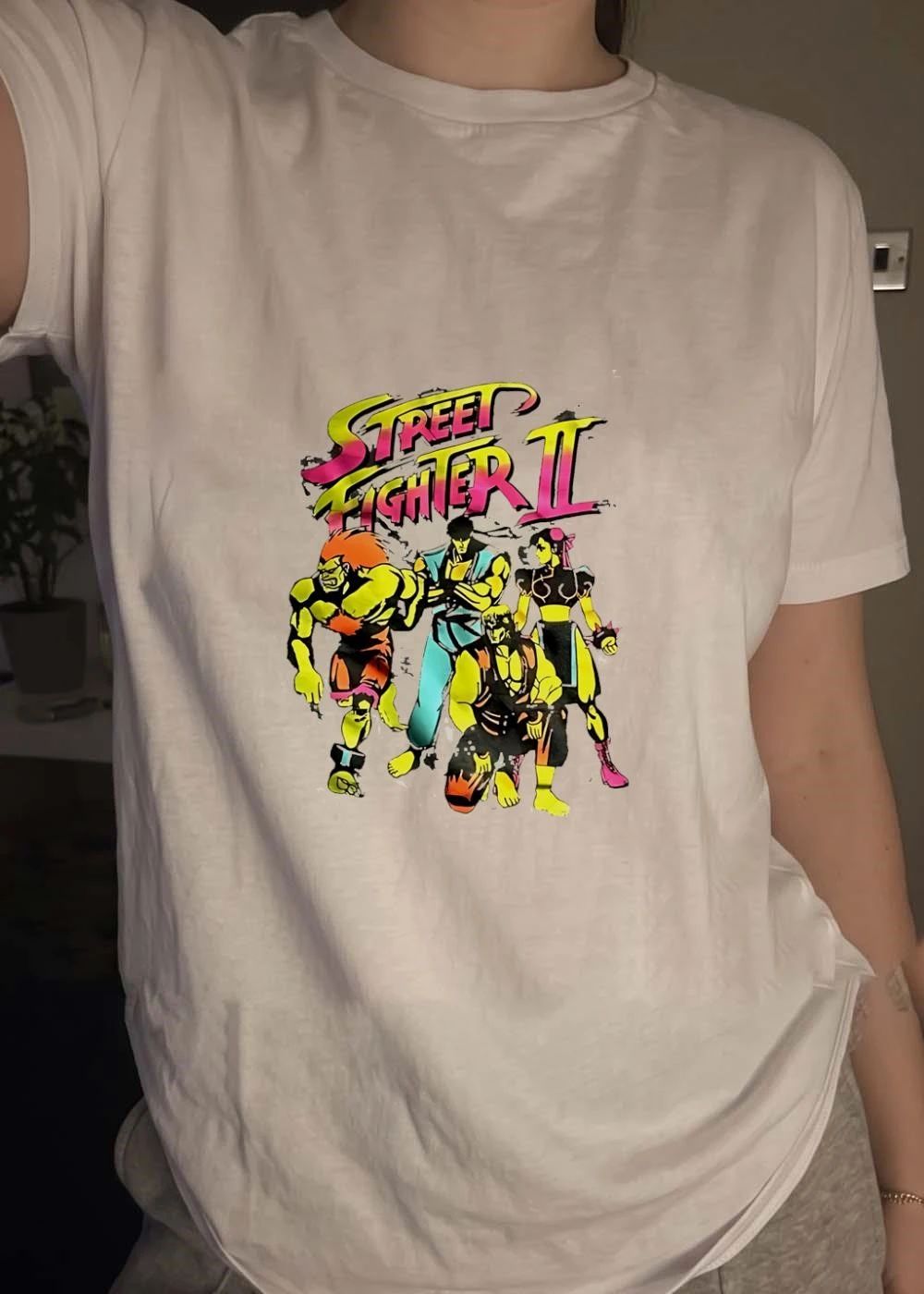 Street Fighter II Blanka Ryu Chun-Li Ken Characters Retro Arcade Game T-Shirt
