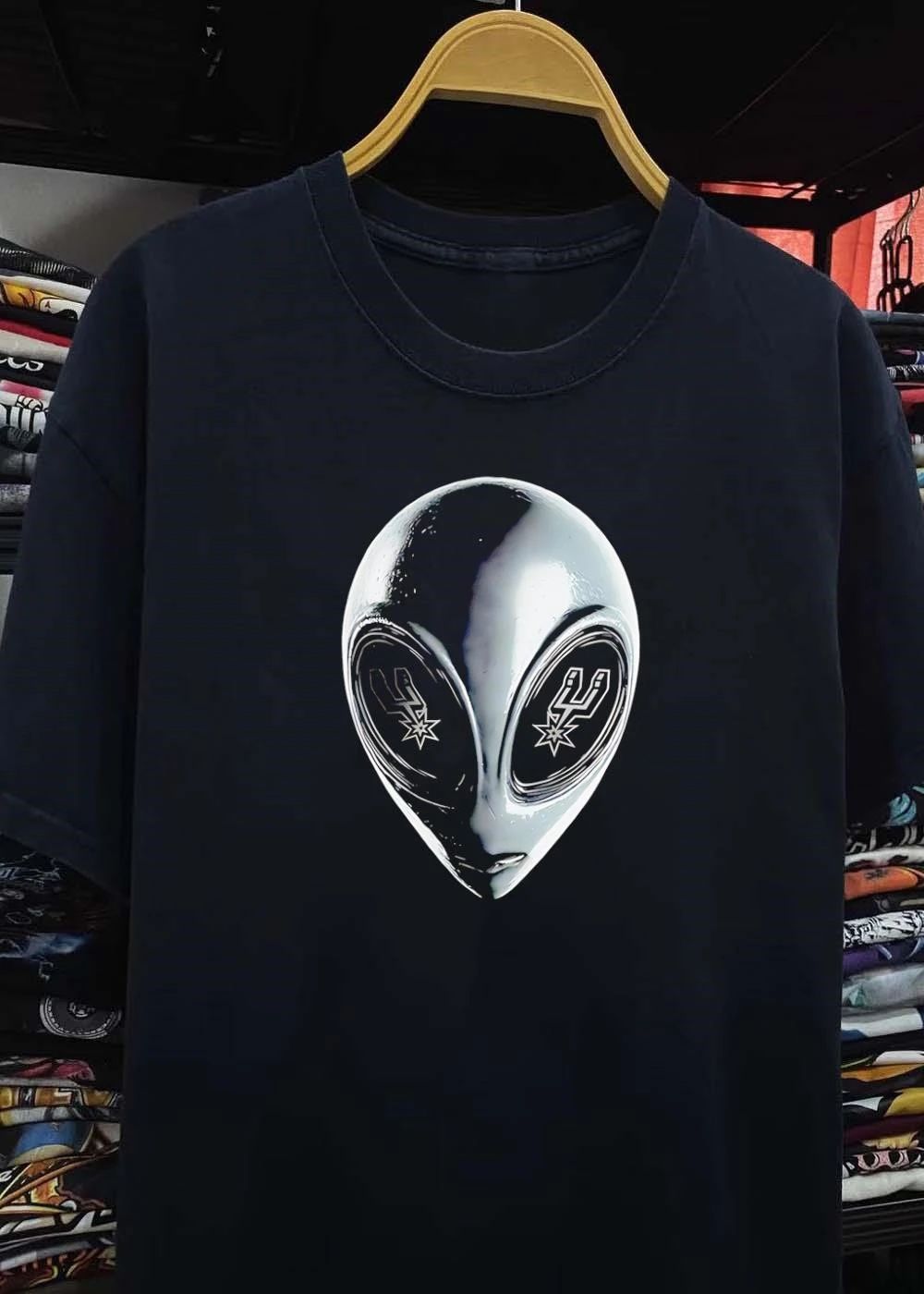 San Antonio Spurs Logo Eyes Alien Head Mascot shirt