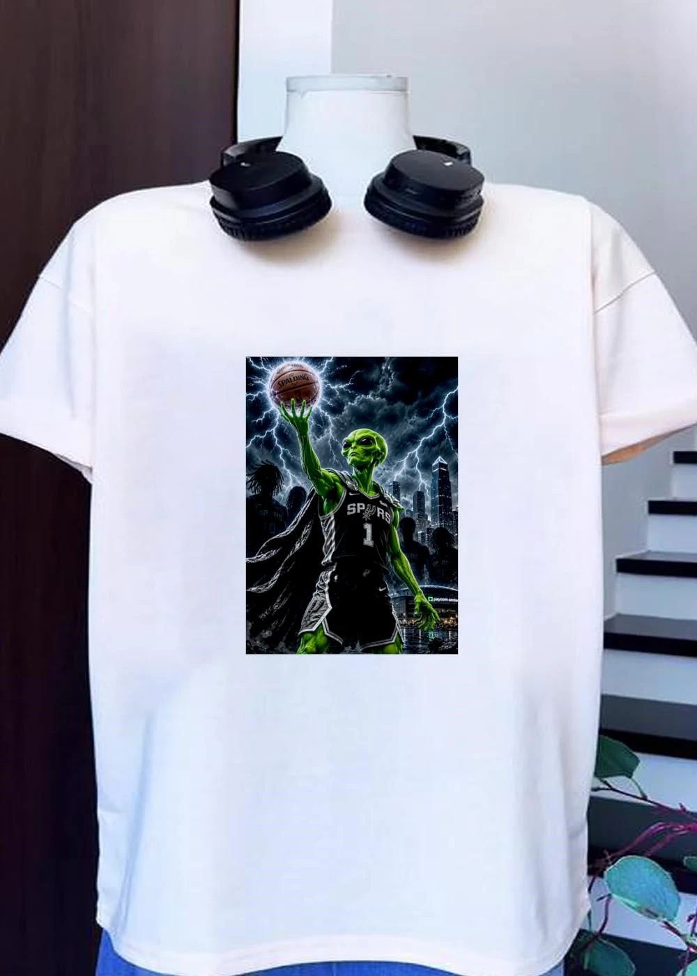 Spurs Alien Holding Basketball SPURS 1 Self NBA Spalding Shirt