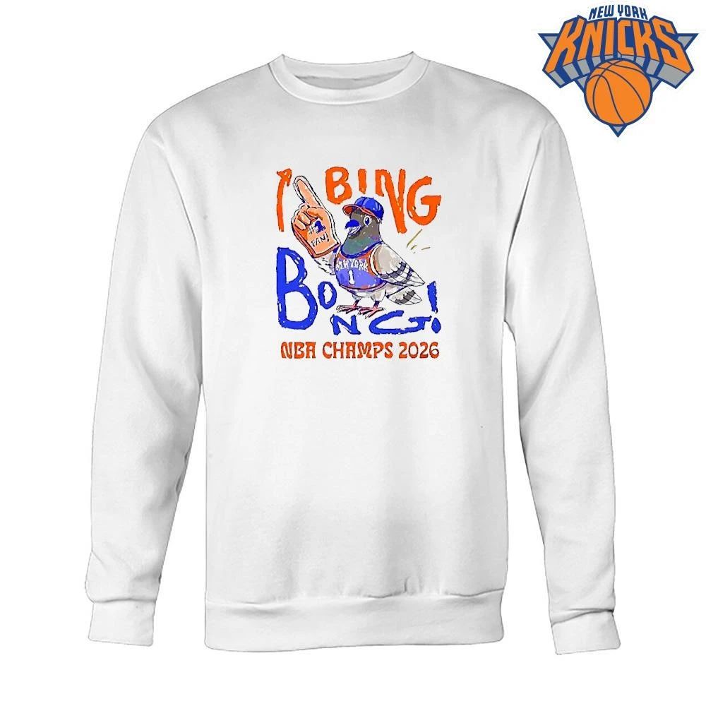New York Pigeon Fan Bing Bong Nba Champs 2026 White Shirt