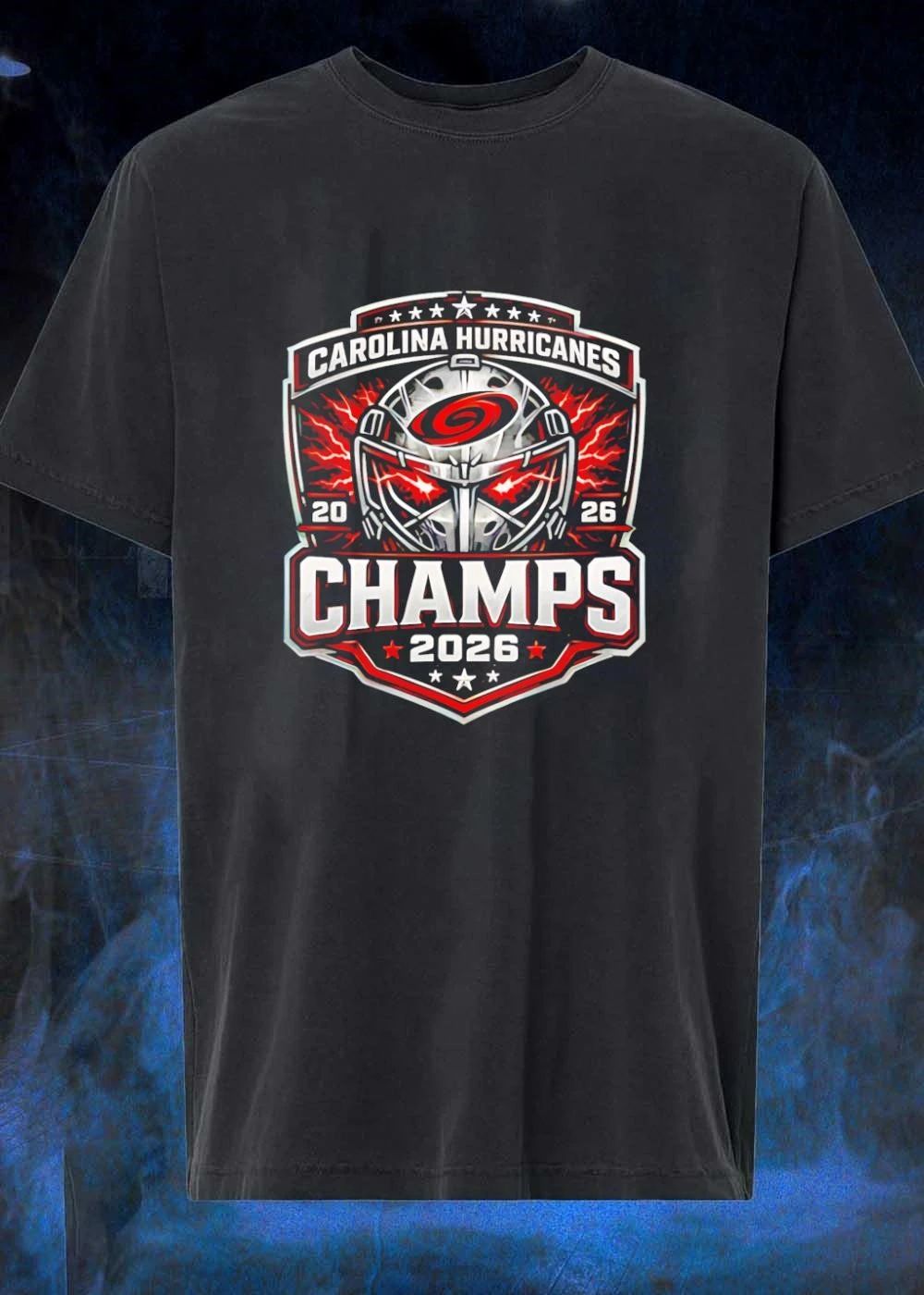Carolina Hurricanes 2026 Champs Hockey Goalie Helmet T-Shirt