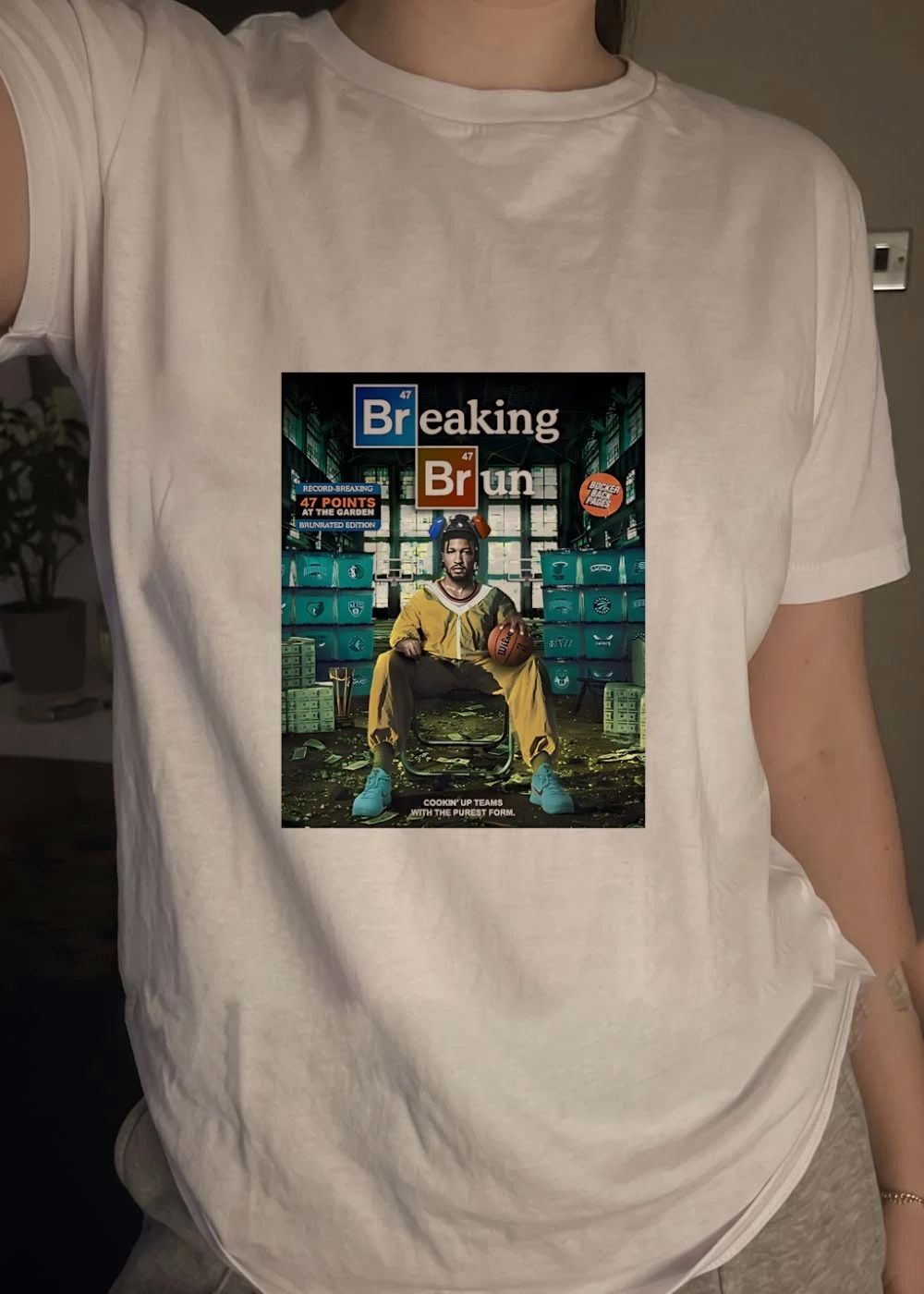 Record-Breaking 47 Points at the Garden Brunrated Edition Cookin Up Teams Jalen Brunson Shirt