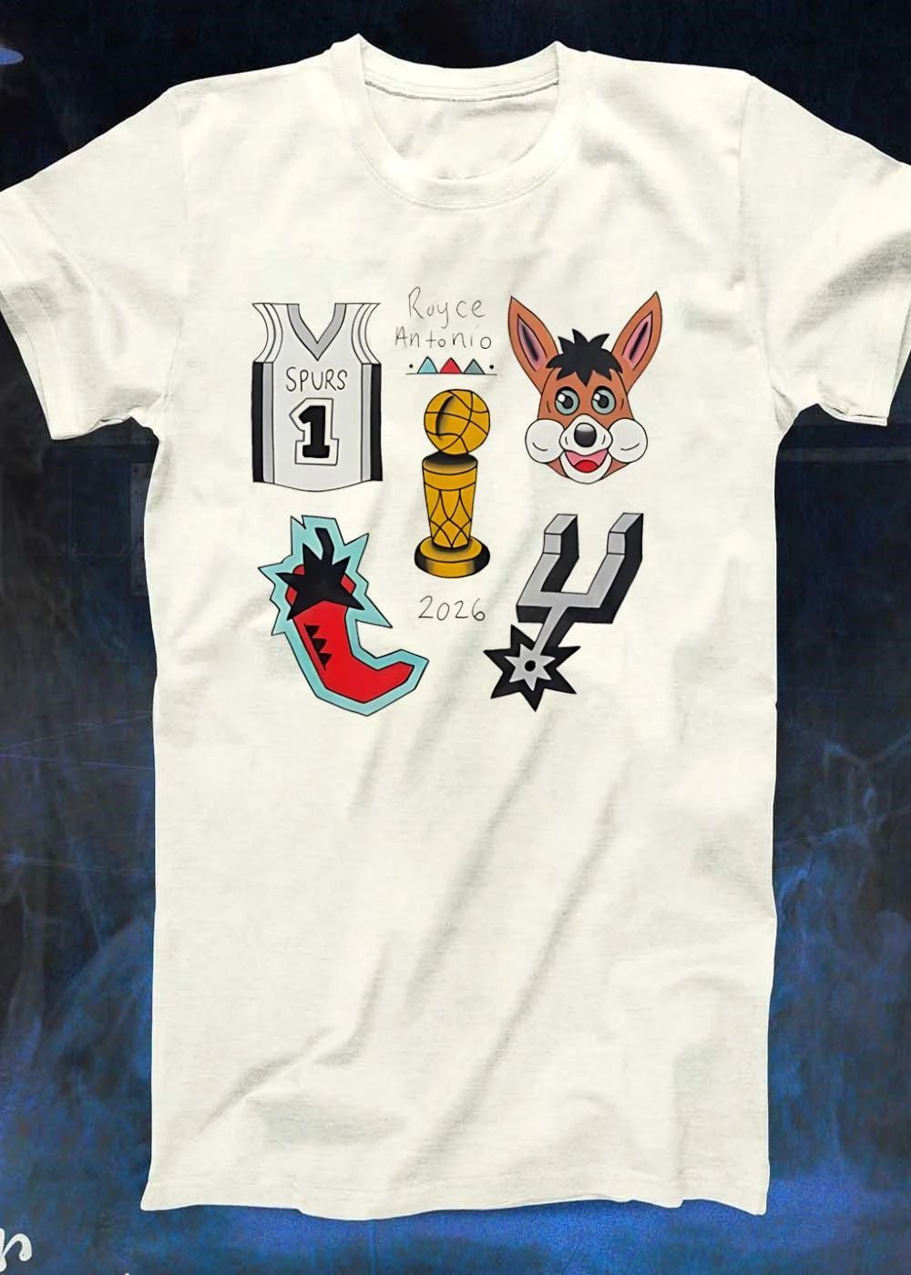 Royce Antonio Spurs 1 Trophy 2026 Chili Spur Mascot San Antonio Spurs T-Shirt