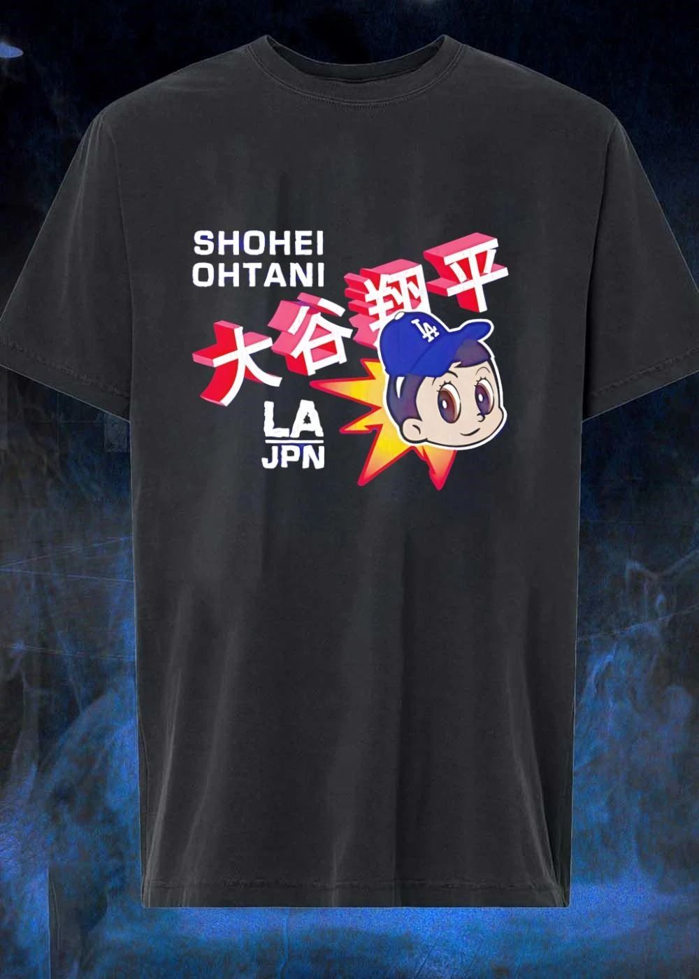 MLB Players Shohei Ohtani Mascot Cartoon Los Angeles Dodgers LA JPN T-Shirt