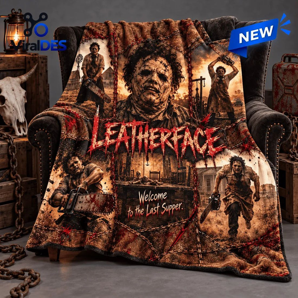 Leatherface Horror Movie Sepia Fleece Blanket