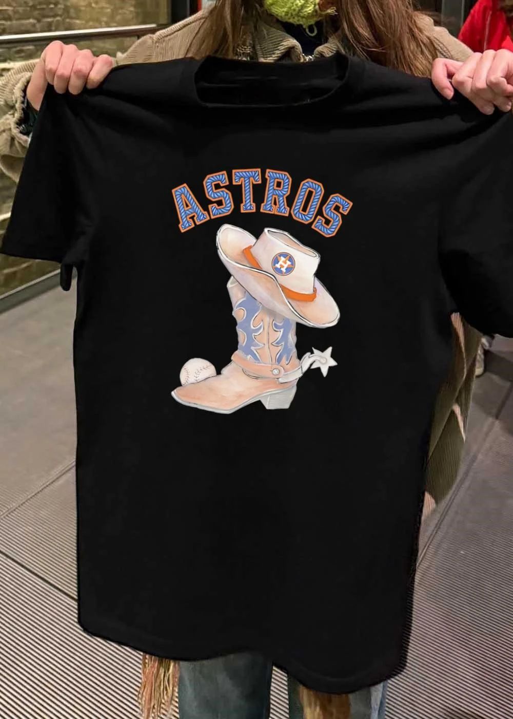 Houston Astros Western Cowboy Boot and Hat Baseball T-Shirt
