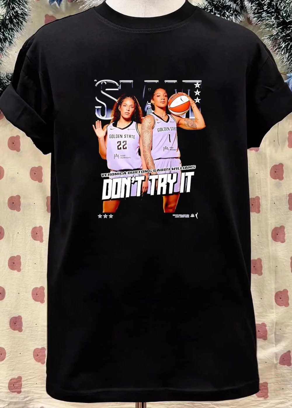 Cover Collection June July 2026 Veronica Burton and Gabby Williams Don’t Try It Golden State Shirt