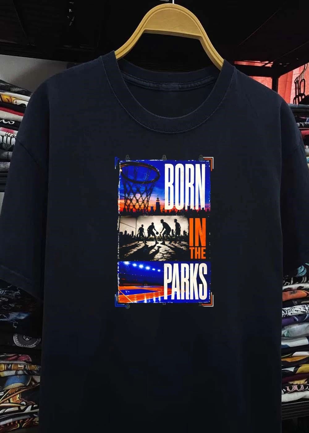 Street Basketball Born in the Parks Graphic T-Shirt