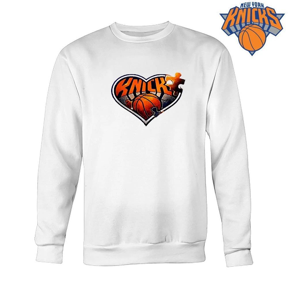 New York Knicks NBA Heart Puzzle logo T Shirt