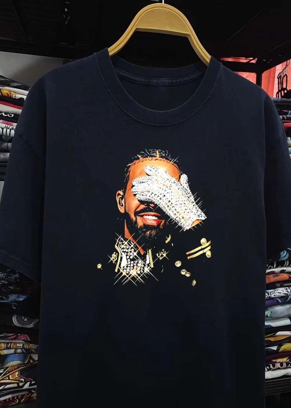 Sparkling Michael Jackson Glove Embellished Military Shirt