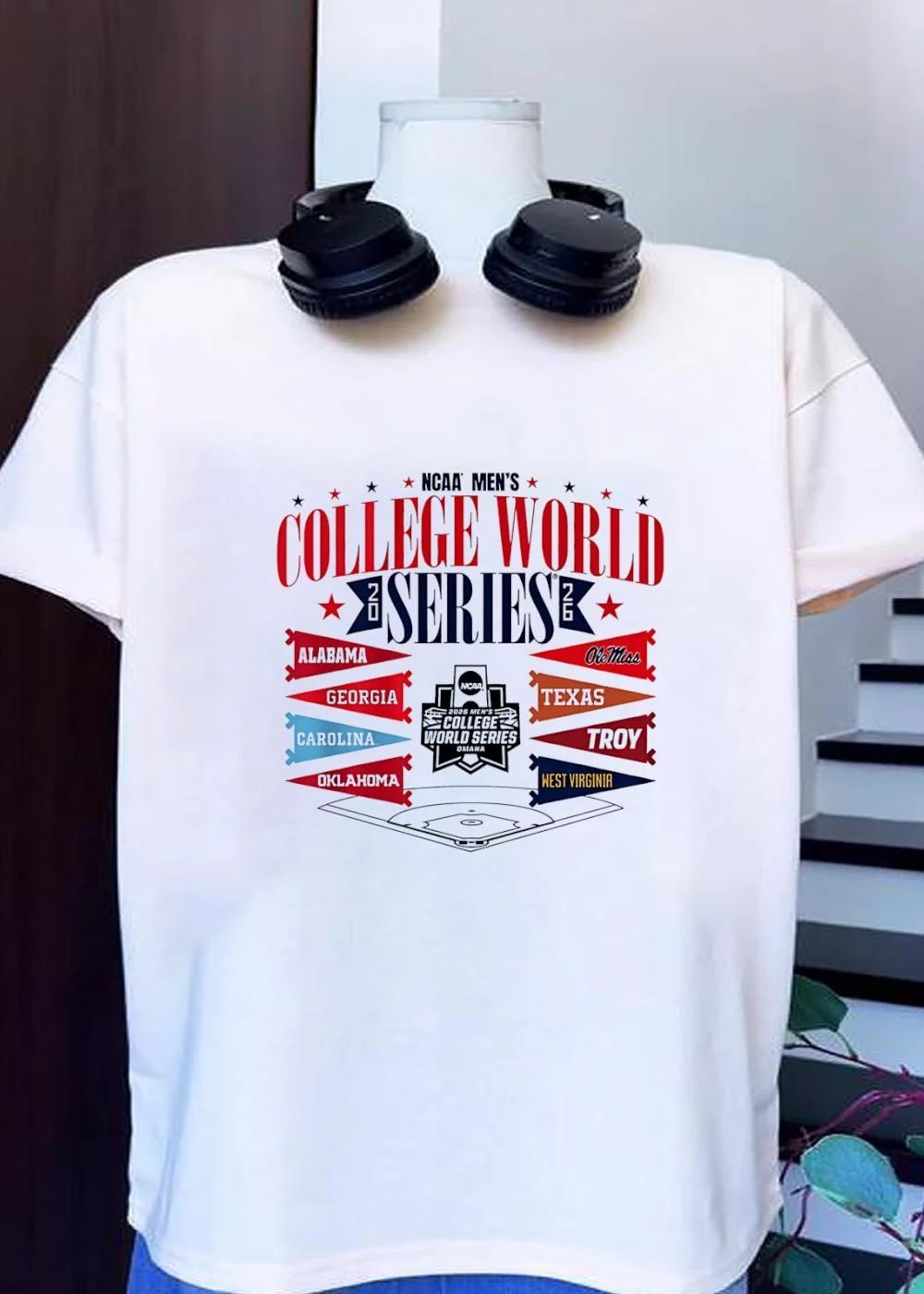 NCAA Men’s College World Series 2026 Alabama Georgia Carolina Oklahoma Ole Miss Texas Troy West Virginia T-Shirt
