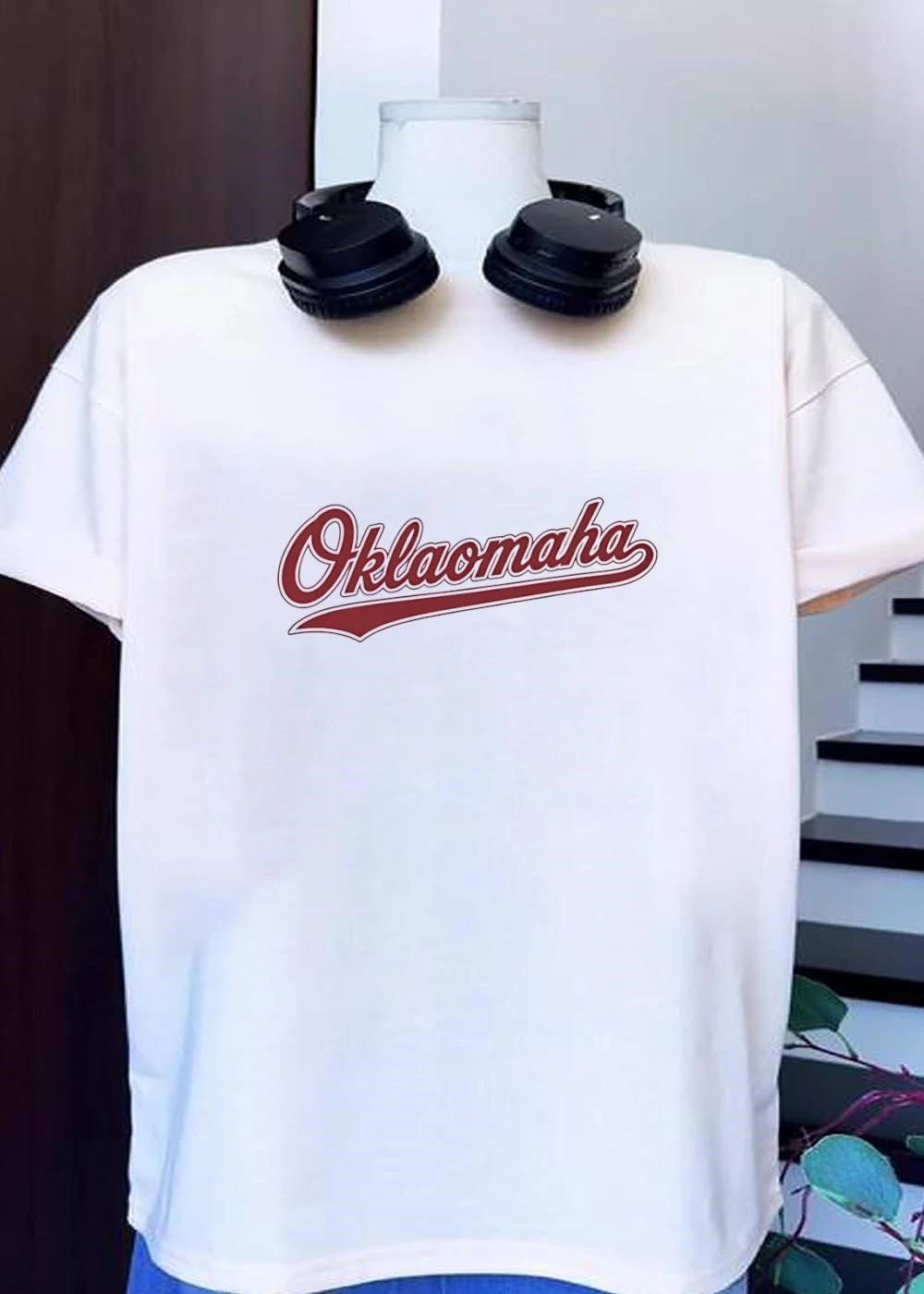 Omaha Script Logo Maroon Lettering T-Shirt