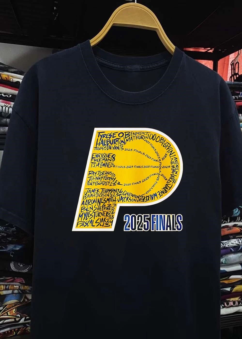 Indiana Pacers logo players signatures 2026 finals shirt