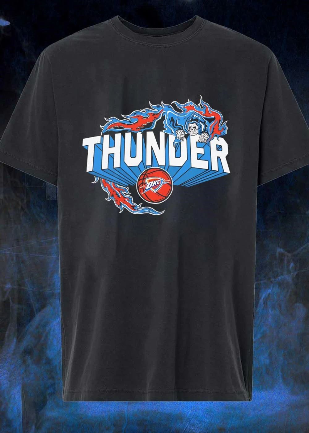 Grim Reaper Flames Oklahoma City Thunder NBA basketball THUNDER Oklahoma City Thunder shirt