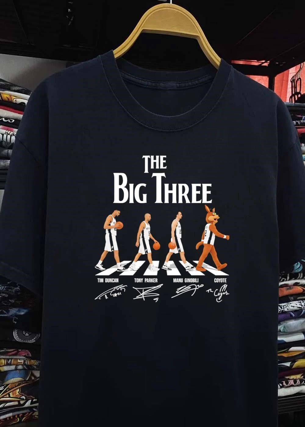 The Big Three Tim Duncan Tony Parker Manu Ginobili Coyote Spurs T-Shirt